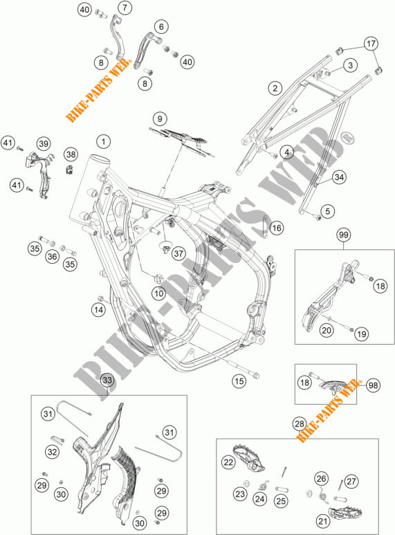 BASTIDOR para KTM 350 EXC-F SIX DAYS 2023