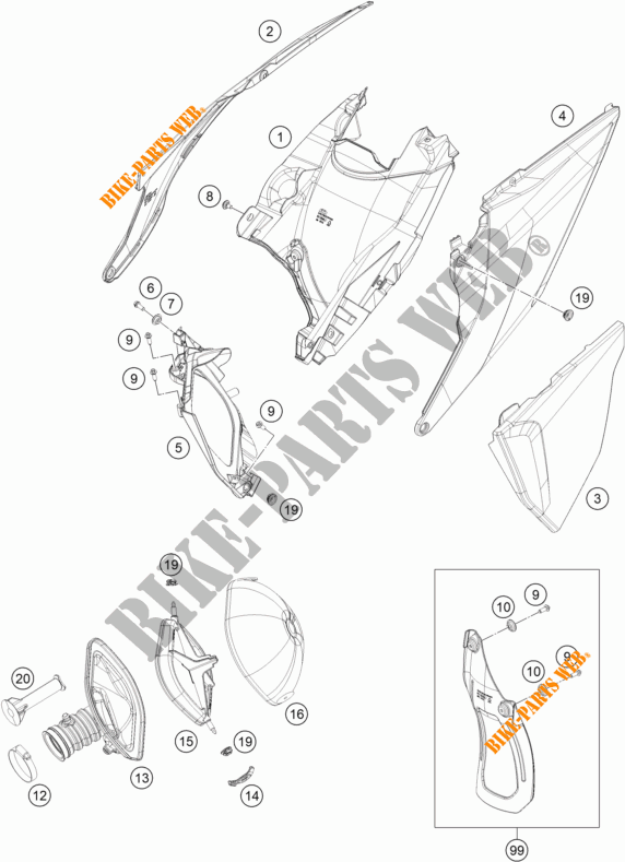 FILTRO DEL AIRE para KTM 500 EXC-F SIX DAYS 2023
