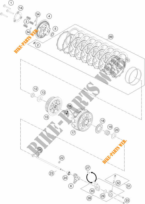 EMBRAGUE para KTM 1290 SUPER DUKE R EVO orange 2022
