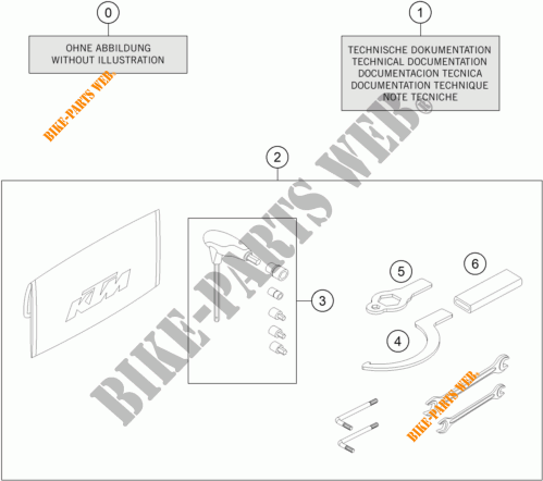 HERRAMIENTAS / MANUAL / OPCIONES para KTM 1290 SUPER DUKE R EVO orange 2022