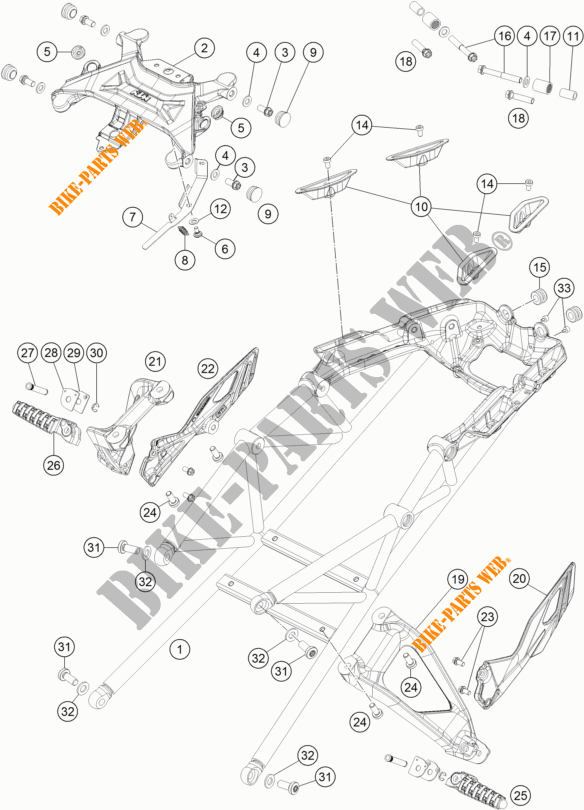SUBCHASIS para KTM 1290 SUPER DUKE GT orange 2022