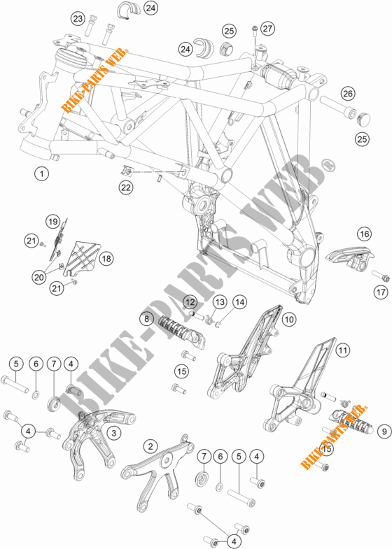 BASTIDOR para KTM 1290 SUPER DUKE GT ORANGE ABS 2016