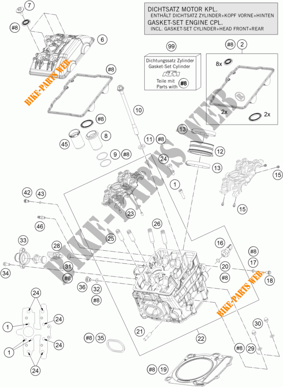 CULATA DELANTERA para KTM 1290 SUPER DUKE GT ORANGE ABS 2016
