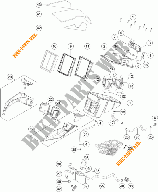 FILTRO DEL AIRE para KTM 1290 SUPER DUKE GT ORANGE ABS 2016
