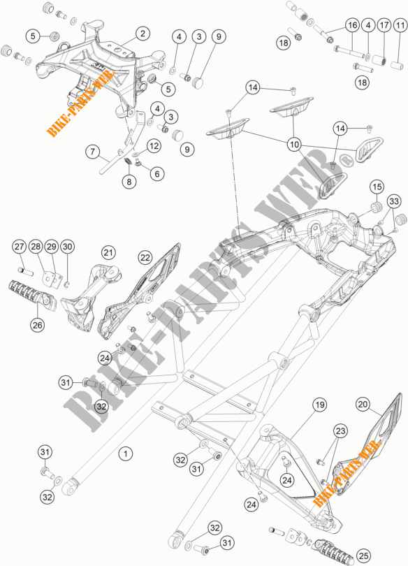 SUBCHASIS para KTM 1290 SUPER DUKE GT ORANGE ABS 2016