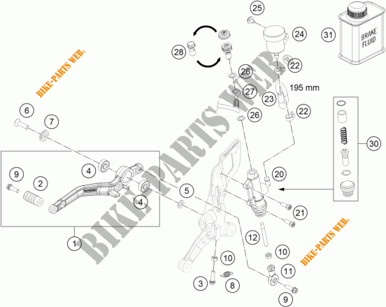 BOMBA DE FRENO TRASERA para KTM 690 DUKE R ABS 2016