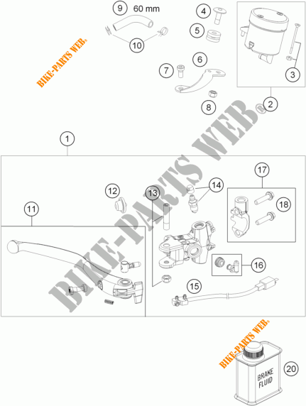 BOMBA DE FRENO DELANTERA para KTM 690 DUKE R ABS 2016