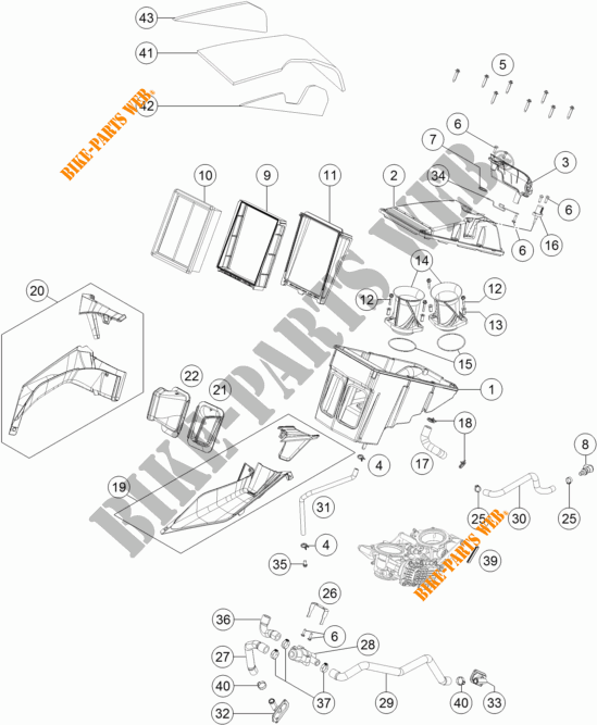 FILTRO DEL AIRE para KTM 1290 SUPER DUKE GT GREY ABS 2016