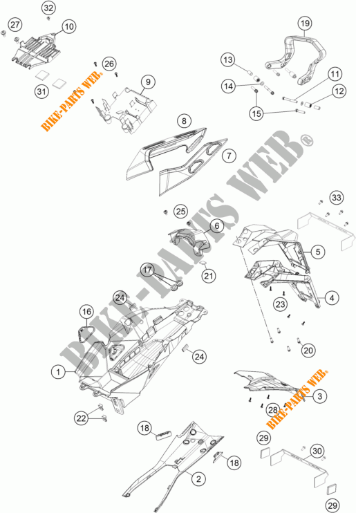 GUARDABARROS TRASERA para KTM 1290 SUPER DUKE GT GREY ABS 2016