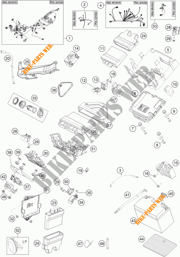 INSTALACION ELECTRICA para KTM 1290 SUPER DUKE GT GREY ABS 2016