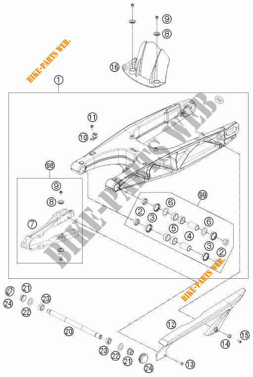 BASCULANTE para KTM 690 DUKE R ABS 2015