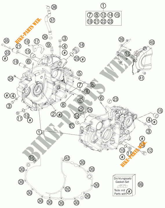 CARTERES CIGÜEÑAL para KTM 690 DUKE R ABS 2015