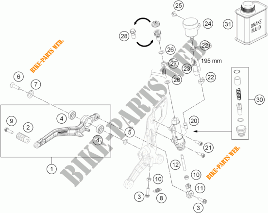 BOMBA DE FRENO TRASERA para KTM 690 DUKE R ABS 2015