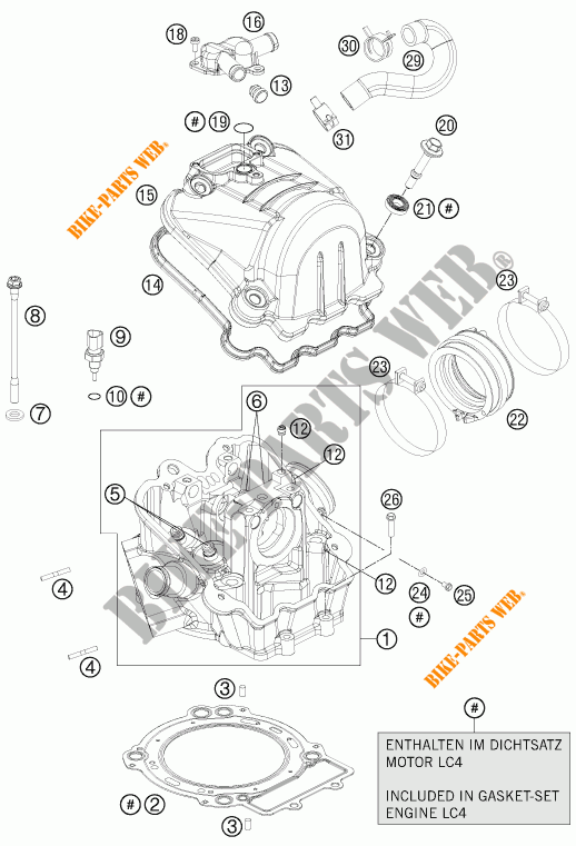 CULATA para KTM 690 DUKE R ABS 2014