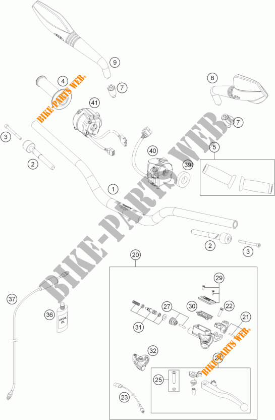MANILLAR / MANDOS para KTM 690 DUKE R ABS 2014