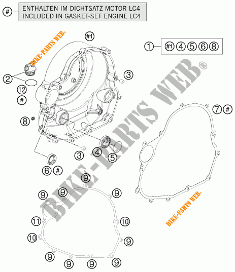 TAPA DE EMBRAGUE para KTM 690 DUKE R ABS 2014