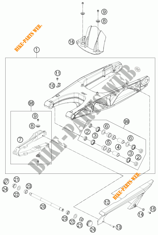 BASCULANTE para KTM 690 DUKE R ABS 2014