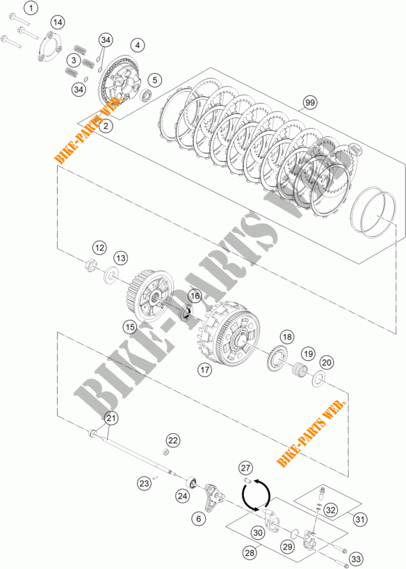 EMBRAGUE para KTM 1290 SUPER DUKE R EVO orange 2023
