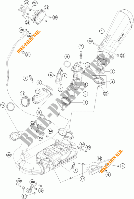 ESCAPE para KTM 1290 SUPER DUKE R EVO orange 2023