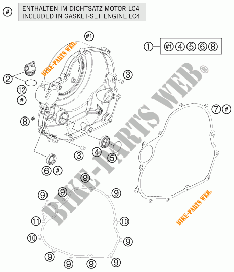 TAPA DE EMBRAGUE para KTM 690 DUKE R ABS 2013