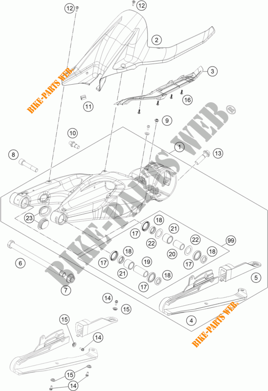 BASCULANTE para KTM 1290 SUPER DUKE GT ORANGE ABS 2016