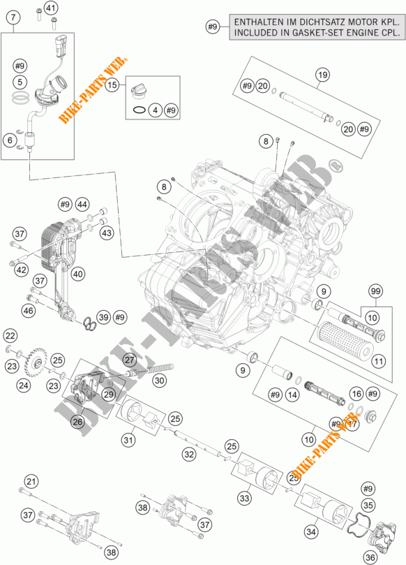 BOMBA DE OLIO para KTM 1290 SUPER DUKE GT ORANGE ABS 2016
