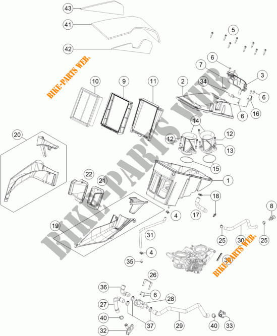 FILTRO DEL AIRE para KTM 1290 SUPER DUKE GT ORANGE ABS 2016