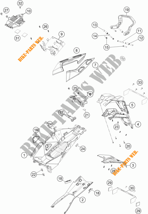 GUARDABARROS TRASERA para KTM 1290 SUPER DUKE GT ORANGE ABS 2016