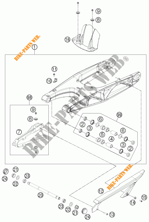 BASCULANTE para KTM 690 DUKE WHITE ABS 2015