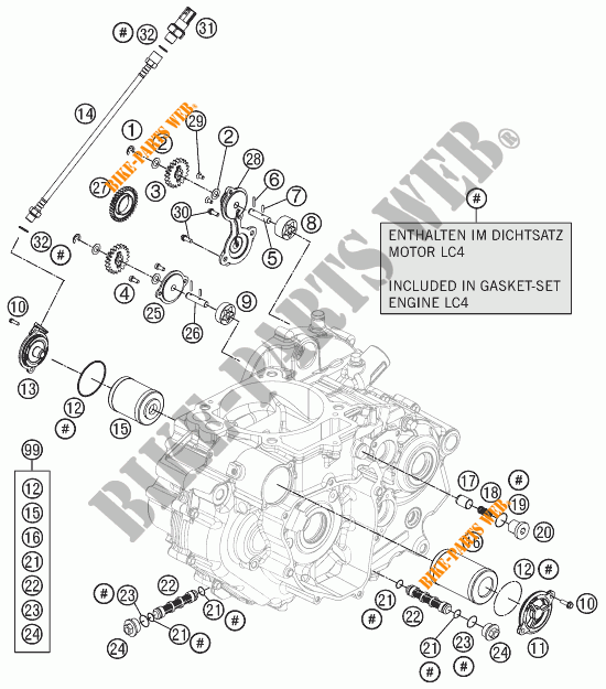 BOMBA DE OLIO para KTM 690 DUKE WHITE ABS 2015