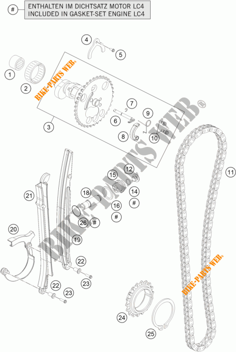 DISTRIBUCION para KTM 690 DUKE WHITE ABS 2015
