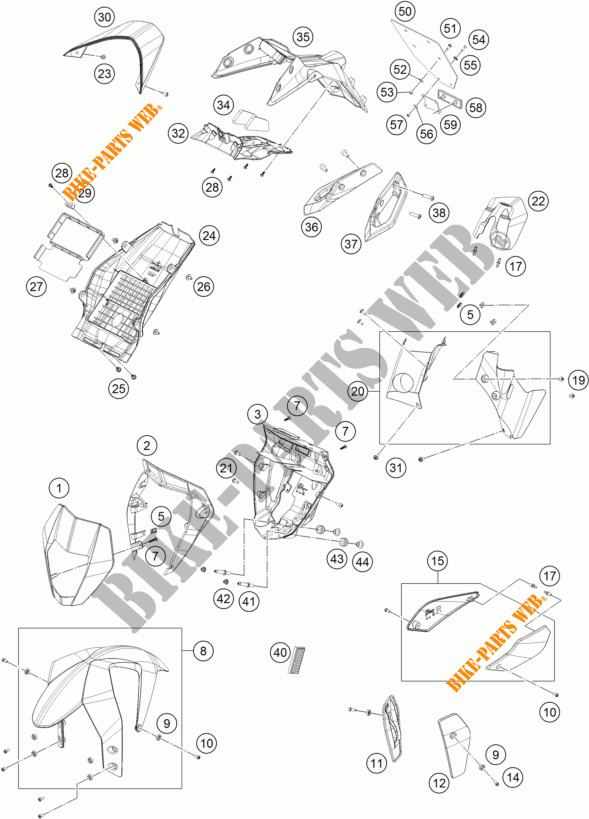 PLASTICOS para KTM 690 DUKE WHITE ABS 2014