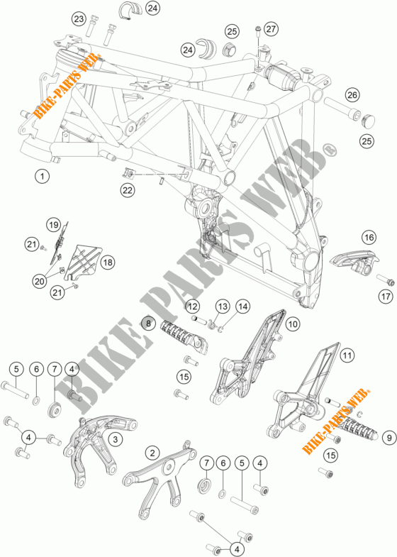 BASTIDOR para KTM 1290 SUPER DUKE GT ORANGE ABS 2016