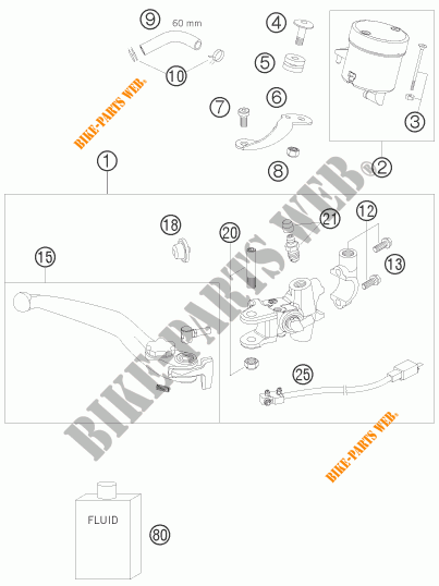 BOMBA DE FRENO DELANTERA para KTM 690 DUKE BLACK 2009