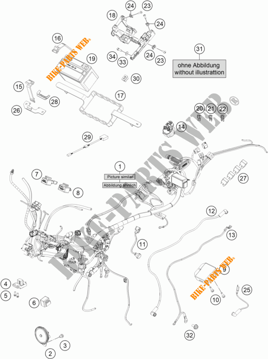 INSTALACION ELECTRICA para KTM 390 DUKE WHITE 2018