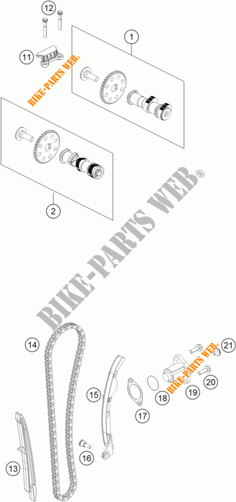 DISTRIBUCION para KTM 390 DUKE ORANGE 2017