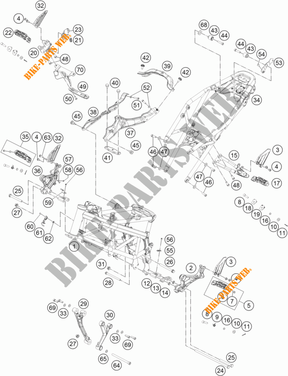 BASTIDOR para KTM 390 DUKE ORANGE 2017