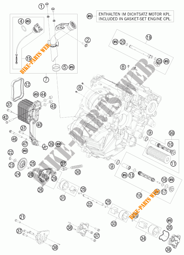 BOMBA DE OLIO para KTM 1190 RC8 R TRACK 2012
