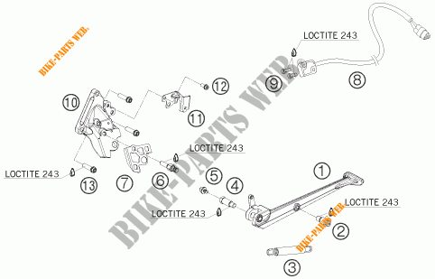CABALLETE LATERAL / CENTRAL para KTM 1190 RC8 R TRACK 2012