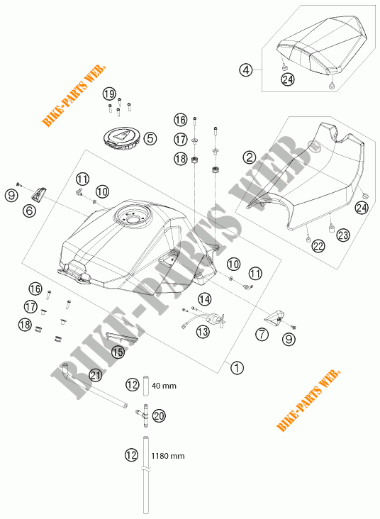 DEPOSITO / ASIENTO para KTM 1190 RC8 R TRACK 2012