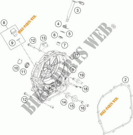 TAPA DE EMBRAGUE para KTM 390 DUKE WHITE ABS 2016