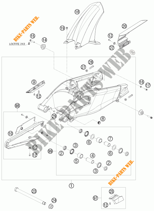 BASCULANTE para KTM 1190 RC8 R TRACK 2011