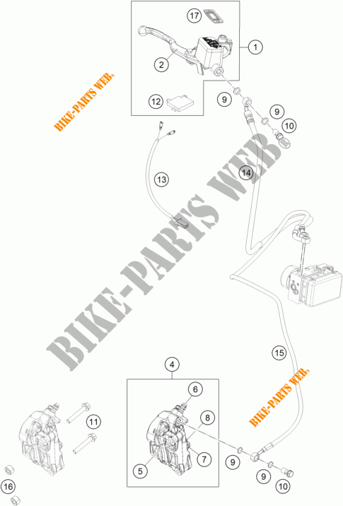 PINZA FRENO DELANTERA para KTM 390 DUKE BLACK ABS 2016
