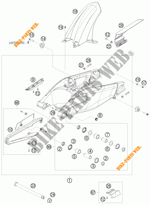 BASCULANTE para KTM 1190 RC8 R TRACK 2010