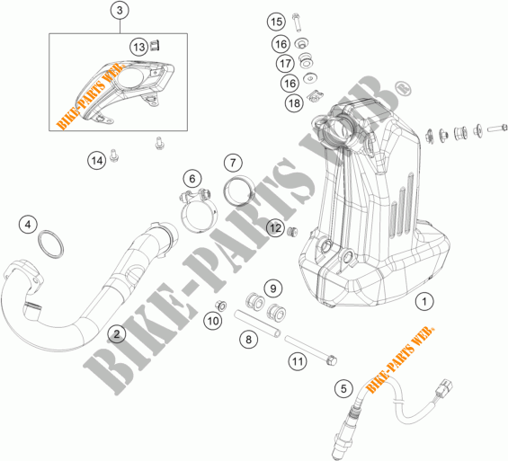 ESCAPE para KTM 390 DUKE WHITE ABS 2016