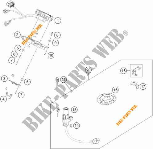 LLAVE DE CONTACTO para KTM 390 DUKE WHITE ABS 2016