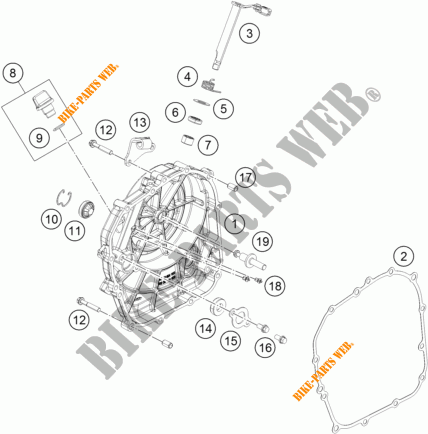 TAPA DE EMBRAGUE para KTM 390 DUKE WHITE ABS 2016