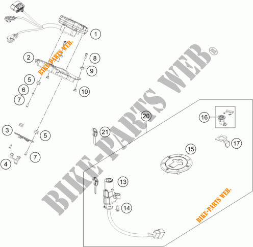 LLAVE DE CONTACTO para KTM 390 DUKE WHITE ABS 2015