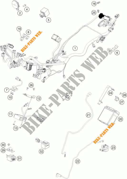 INSTALACION ELECTRICA para KTM 390 DUKE WHITE ABS 2015