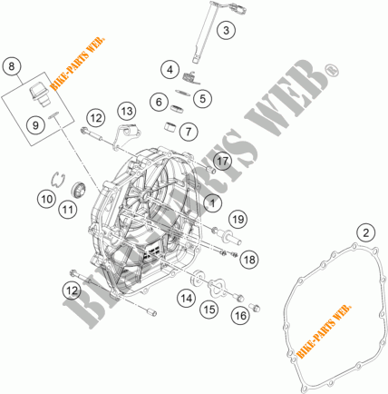 TAPA DE EMBRAGUE para KTM 390 DUKE WHITE ABS 2015